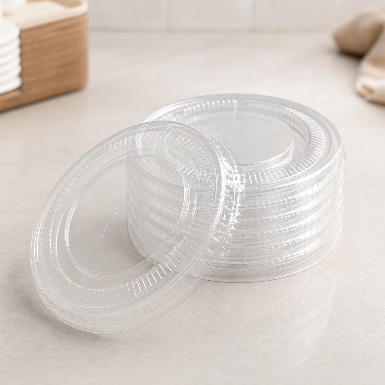 Clear PET flat lids