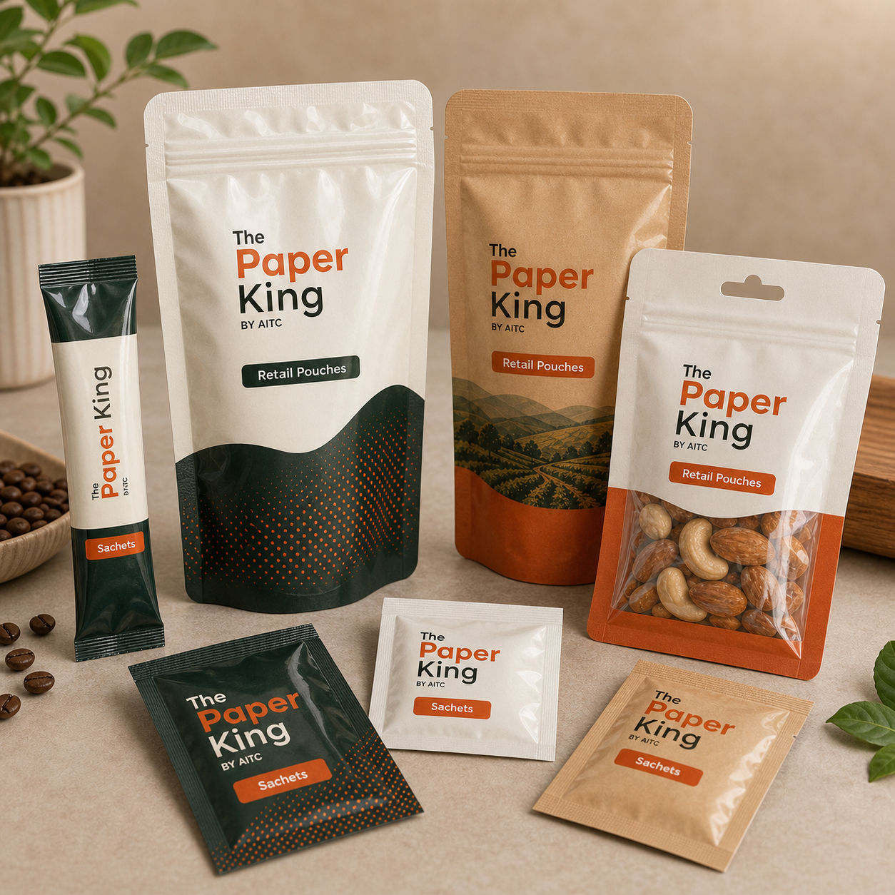 Retail pouches with hang holes and clear windows