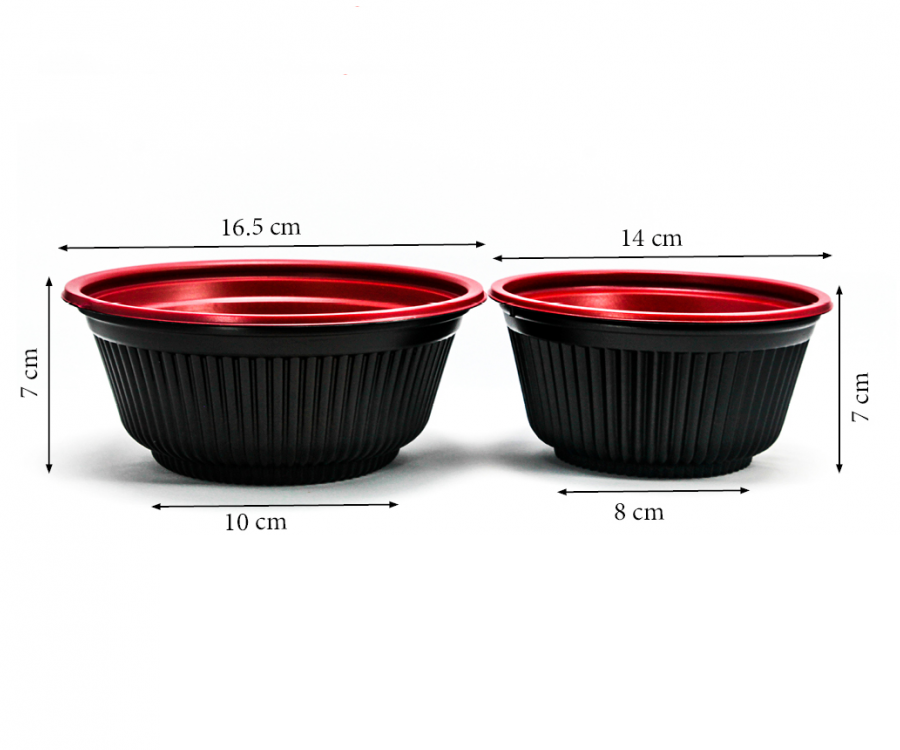 Black & Red Plastic Bowl