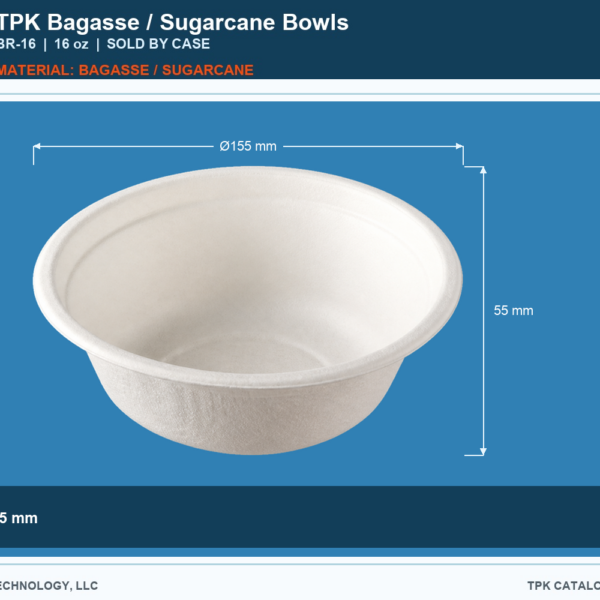 Bagasse / Sugarcane Bowls BR-16 retail bowl product image