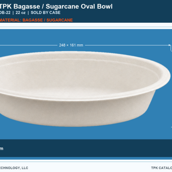 Bagasse / Sugarcane Oval Bowl OB-22 retail bowl product image